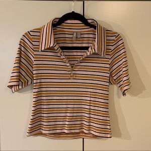 ASOS Stripe Zip Crop Top